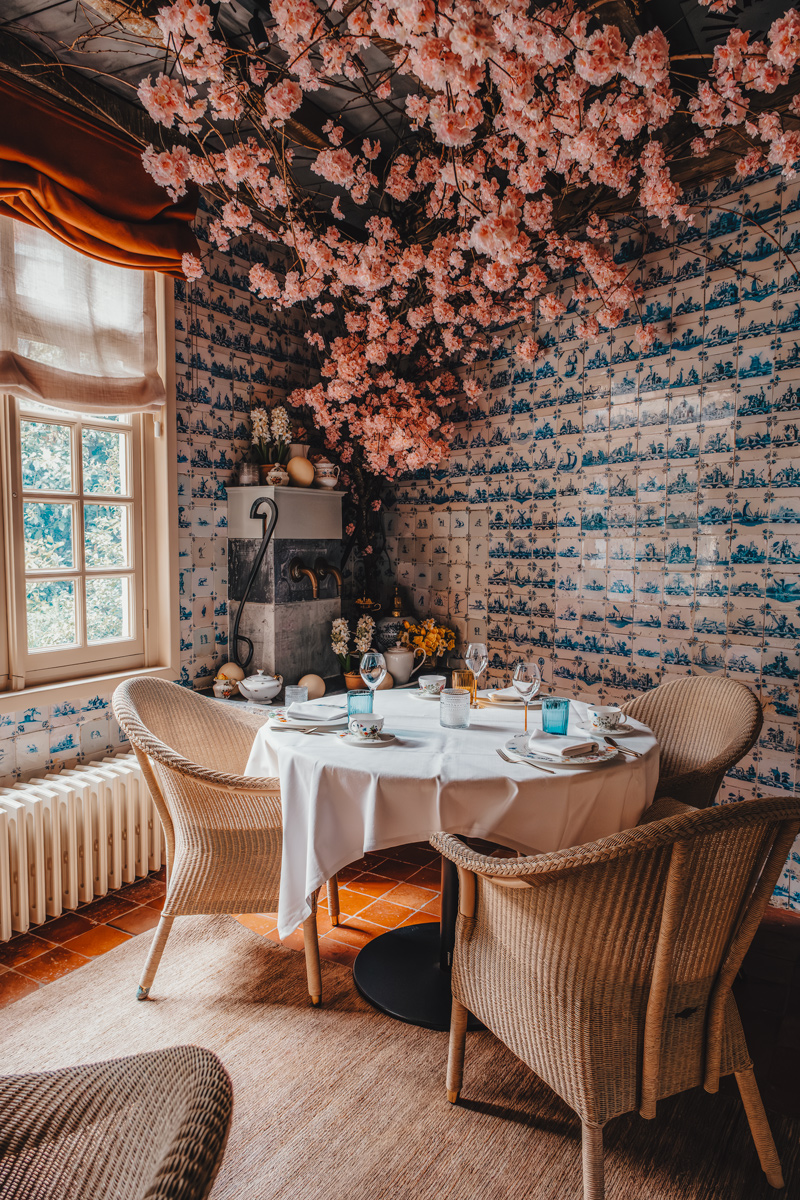 Cherry blossom dining room at Botanic Sanctuary, Antwerp